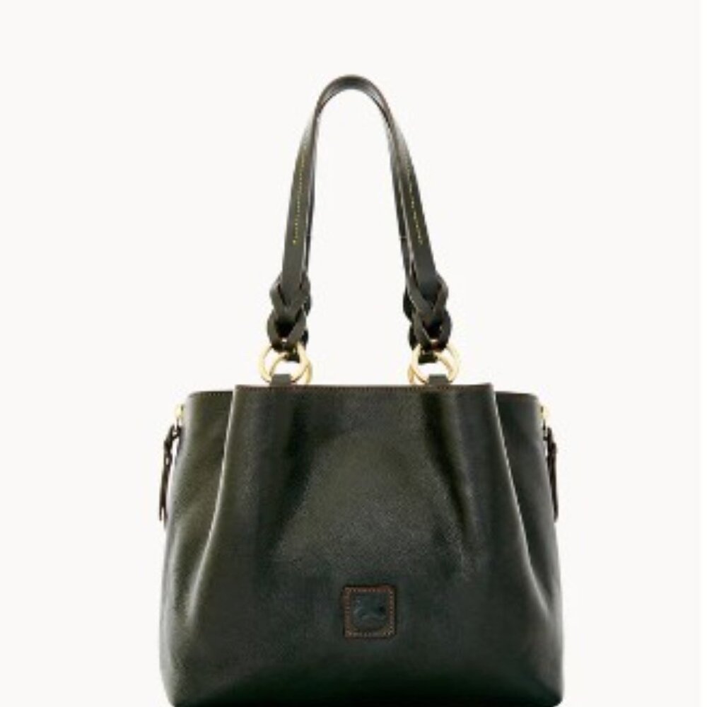 Dooney & Bourke Black Florentine Lg Zip Barlow